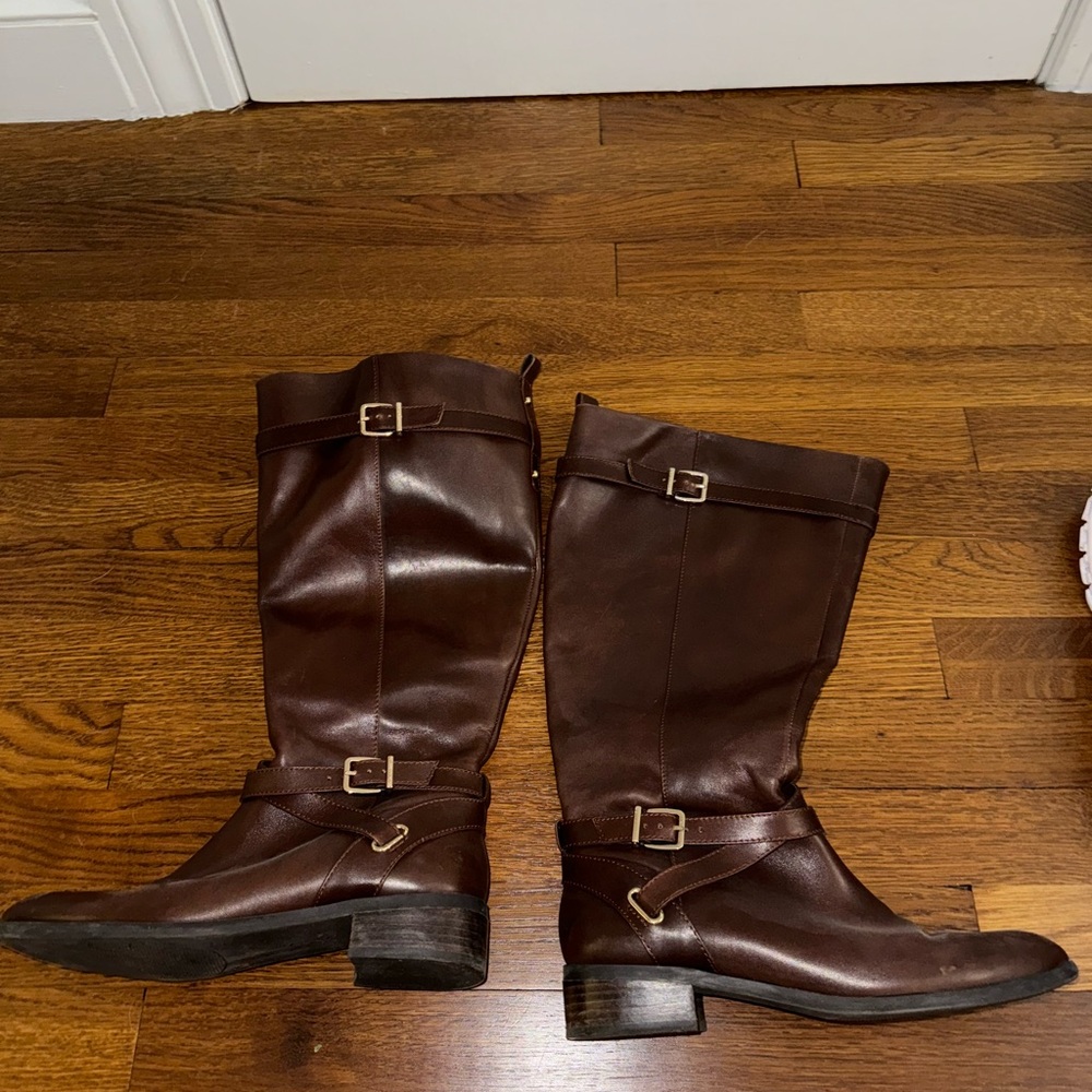 Size 9 Wide Calf Chestnut Brown Fashion Riding Boots
